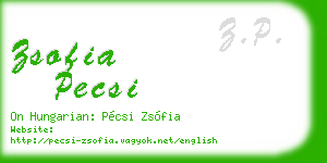 zsofia pecsi business card