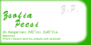 zsofia pecsi business card